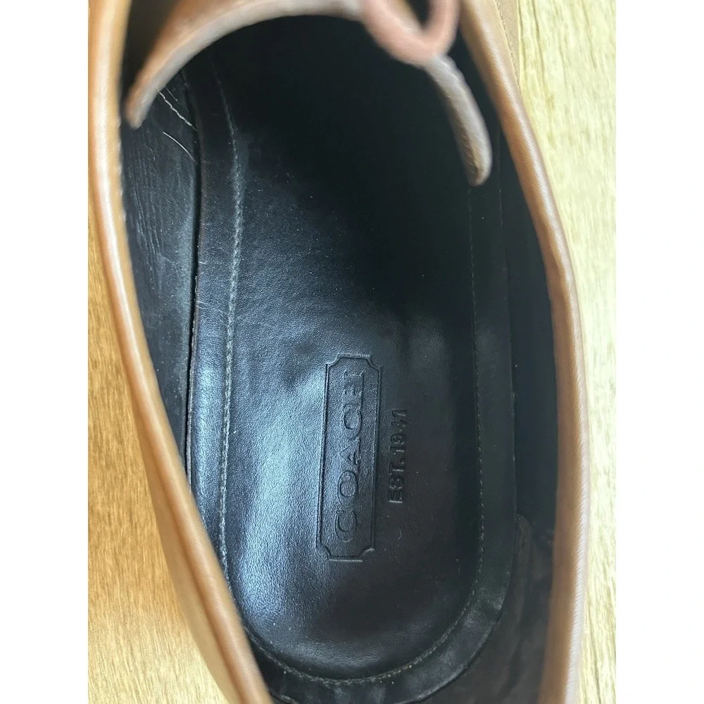 Coach Revere Men's Brown Leather Derby Dress Shoes Size 13D